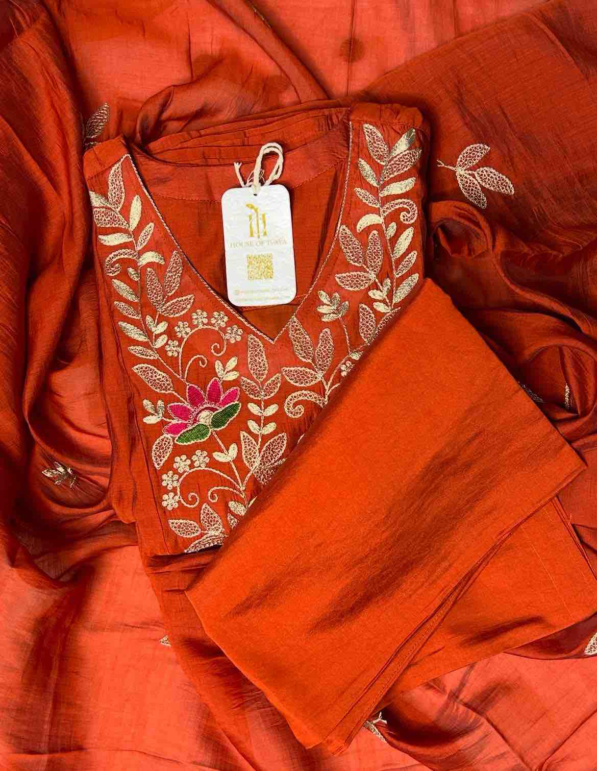 Rust Blossom Umbrella Suit